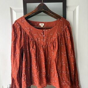 a.n.a Terracotta Floral Blouse